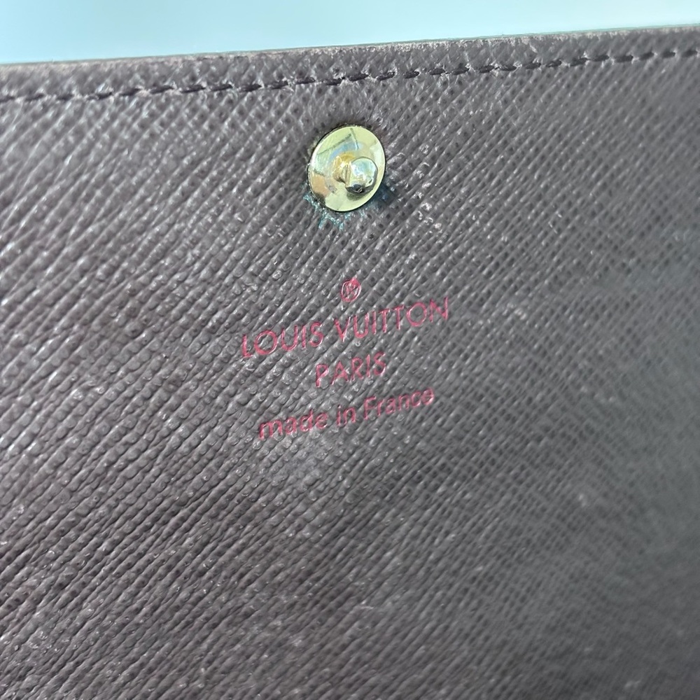 Louis Vuitton Damier Ebene Brown Canvas Sarah Flap Wallet Authentic Luxury - Picture 9 of 16